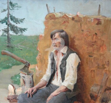 Painting titled "Bor village. The po…" by Alexander Alexandrovsky, Original Artwork