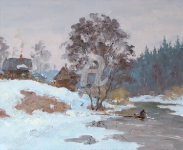 Peinture intitulée "The Pasha river" par Alexander Alexandrovsky, Œuvre d'art originale, Huile