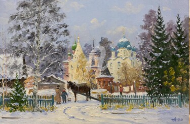 Painting titled "Pereslavl. March" by Alexander Alexandrovsky, Original Artwork, Oil