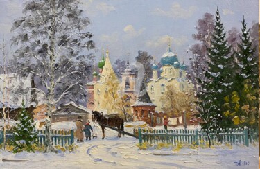 Картина под названием "Pereslavl. March" - Alexander Alexandrovsky, Подлинное произведение искусства, Масло