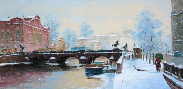 Painting titled "Anichkov Bridge. Fo…" by Alexander Alexandrovsky, Original Artwork, Oil