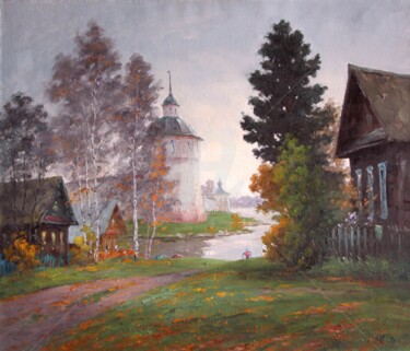 Pintura intitulada "The Kirillov town.…" por Alexander Alexandrovsky, Obras de arte originais, Óleo