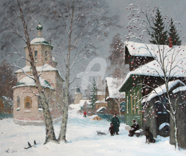 Painting titled "Torzhok. The morning" by Alexander Alexandrovsky, Original Artwork, Oil