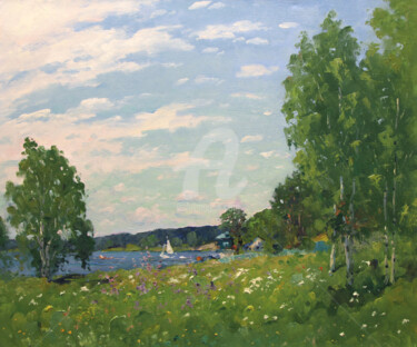 Malerei mit dem Titel "Summer day" von Alexander Alexandrovsky, Original-Kunstwerk, Öl