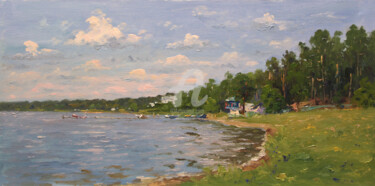 Malerei mit dem Titel "Summer shore" von Alexander Alexandrovsky, Original-Kunstwerk, Öl