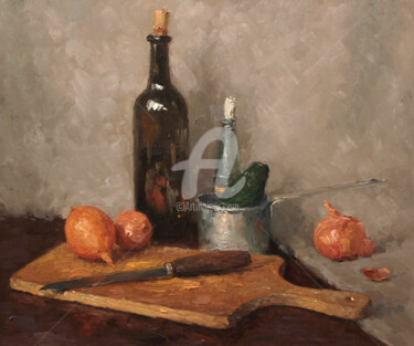 Painting titled "Still life with avo…" by Alexander Alexandrovsky, Original Artwork, Oil