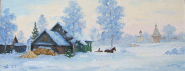 Painting titled "Volkhov Winter" by Alexander Alexandrovsky, Original Artwork, Oil