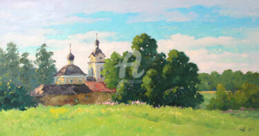 Картина под названием "Konevets. Sunny day" - Alexander Alexandrovsky, Подлинное произведение искусства, Масло