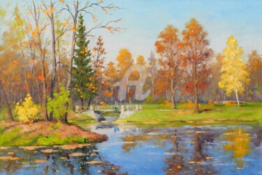 Painting titled "Sunny Oktober" by Alexander Alexandrovsky, Original Artwork, Oil