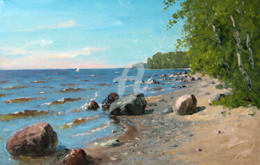 Peinture intitulée "The lakeside" par Alexander Alexandrovsky, Œuvre d'art originale, Huile