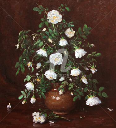 Peinture intitulée "Wild Rose" par Alexander Alexandrovsky, Œuvre d'art originale, Huile