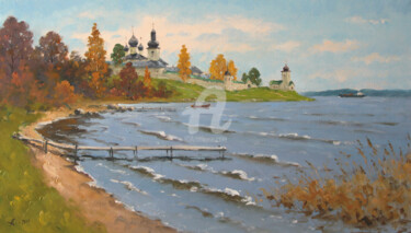 Painting titled "Summer coast" by Alexander Alexandrovsky, Original Artwork, Oil