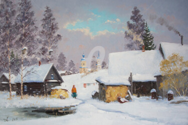 Painting titled "Winter in Yazhelbit…" by Alexander Alexandrovsky, Original Artwork, Oil