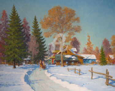 Картина под названием "Radolitsy Village.…" - Alexander Alexandrovsky, Подлинное произведение искусства, Масло