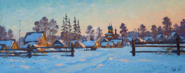 Peinture intitulée "Zayanie Village. Wi…" par Alexander Alexandrovsky, Œuvre d'art originale, Huile