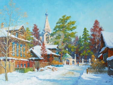 Painting titled "Kostroma. Winter day" by Alexander Alexandrovsky, Original Artwork, Oil