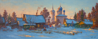 Peinture intitulée "Old Ladoga. Winter…" par Alexander Alexandrovsky, Œuvre d'art originale, Huile