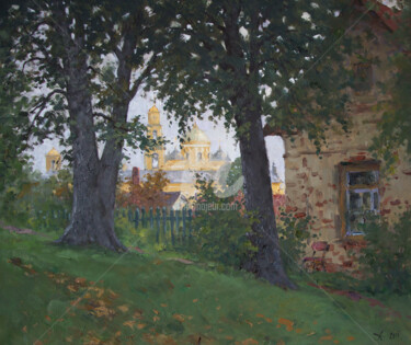 Schilderij getiteld "Under lime trees. S…" door Alexander Alexandrovsky, Origineel Kunstwerk, Olie