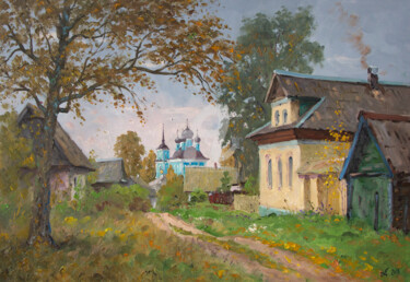 Painting titled "Village Kravotyn. S…" by Alexander Alexandrovsky, Original Artwork, Oil