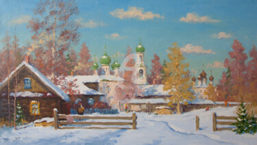 绘画 标题为“Kargopol. February” 由Alexander Alexandrovsky, 原创艺术品, 油