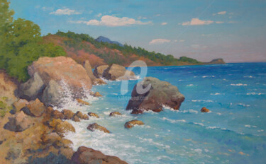 Malerei mit dem Titel "Crimean coast. Summ…" von Alexander Alexandrovsky, Original-Kunstwerk, Öl