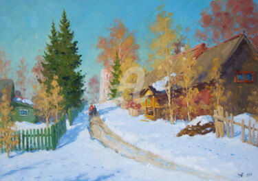 Pintura intitulada "Izborsk. Spring line" por Alexander Alexandrovsky, Obras de arte originais, Óleo