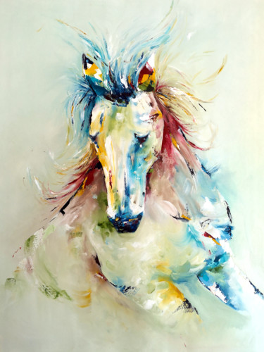 Peinture intitulée ""Free Spirit" Horse…" par Alexa Rose, Œuvre d'art originale, Huile