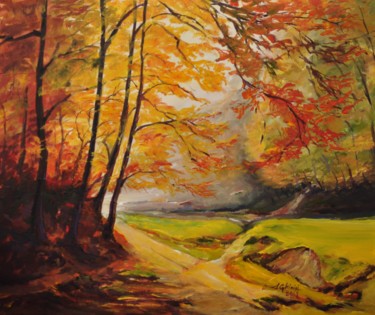 Painting titled "The path" by Alexandra Ghimisi, Original Artwork, Acrylic