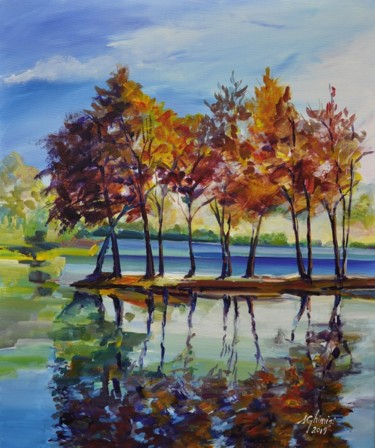 Painting titled "Reflections" by Alexandra Ghimisi, Original Artwork, Acrylic