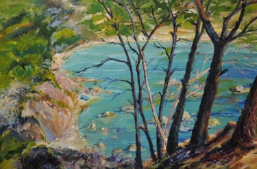 Painting titled "The secluded bay" by Alexandra Ghimisi, Original Artwork, Acrylic