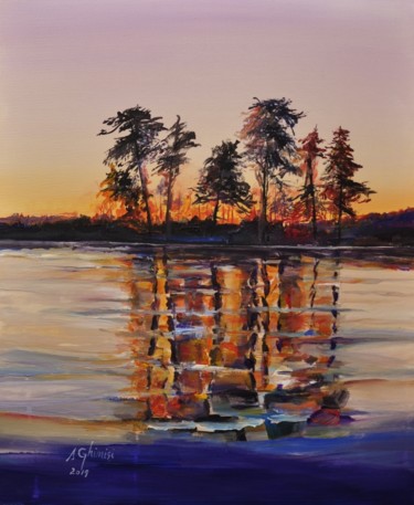 Peinture intitulée "Sunset" par Alexandra Ghimisi, Œuvre d'art originale, Acrylique