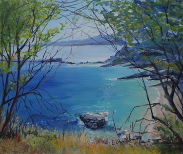 Painting titled "The cove" by Alexandra Ghimisi, Original Artwork, Acrylic