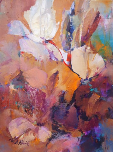 Painting titled "Flower abstraction" by Alexandra Ghimisi, Original Artwork, Acrylic