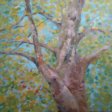 Painting titled "Plane Tree" by Alexandra Ghimisi, Original Artwork, Acrylic