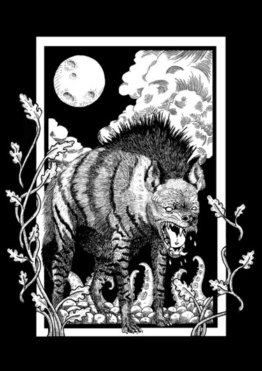 "Hyena" başlıklı Resim Alexazrael tarafından, Orijinal sanat, Jel kalem