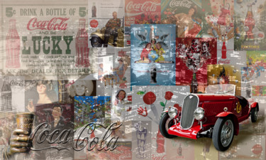 Painting titled "retro Coca Cola" by Bullet, Original Artwork