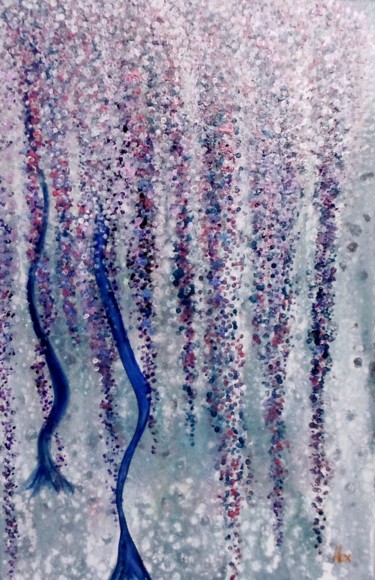 Painting titled "wisteria" by Alexandra Simanndani, Original Artwork, Acrylic