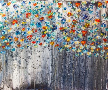 Painting titled "flowers in 50 shade…" by Alexandra Simanndani, Original Artwork, Acrylic