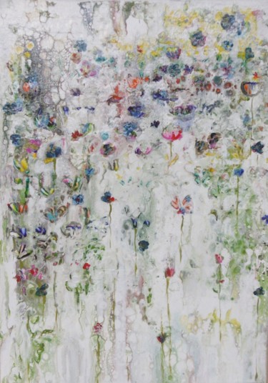 Malerei mit dem Titel "spring flowers" von Alexandra Simanndani, Original-Kunstwerk, Acryl
