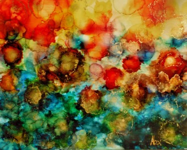 Painting titled "colours in our lives" by Alexandra Simanndani, Original Artwork, Ink