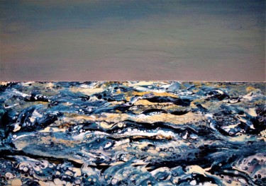 Painting titled "the shining sea of…" by Alexandra Simanndani, Original Artwork, Acrylic