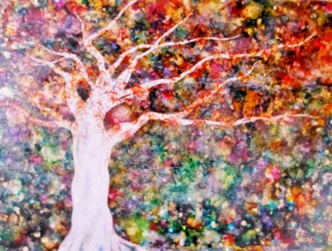 Pintura titulada "the white tree" por Alexandra Simanndani, Obra de arte original, Acrílico