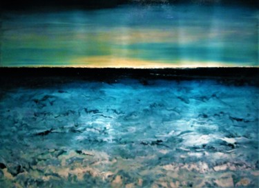 Картина под названием "the evening sea" - Alexandra Simanndani, Подлинное произведение искусства, Акрил