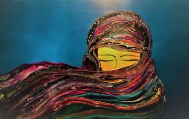 Schilderij getiteld "tuareg nomad of sah…" door Alexandra Simanndani, Origineel Kunstwerk, Acryl