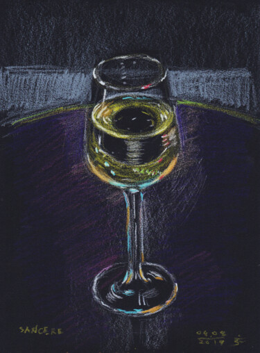 Painting titled "sancerre blanc" by Alexei Batoussov, Original Artwork, Pastel