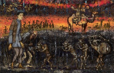 Pittura intitolato "Козлиная свадьба" da Alexej Simonenko (Sima), Opera d'arte originale, Pittura digitale
