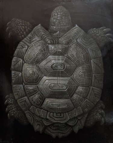 Картина под названием "Серебряная черепаха" - Алексей Барвенко, Подлинное произведение искусства, Масло