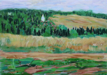 Peinture intitulée "Countryside" par Alexey Beregovoy, Œuvre d'art originale, Huile Monté sur Châssis en bois