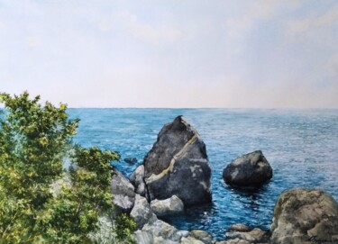 Painting titled "View of the Black S…" by Alexey Borodkin, Original Artwork, Watercolor
