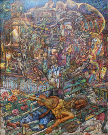 Pittura intitolato "Dream. Pointel" da Alexey Glumov, Opera d'arte originale, Olio